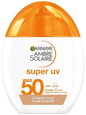 Garnier Ambre Solaire Super UV UV-Water-Fluid LSF 50   Getönte Sonnencreme für