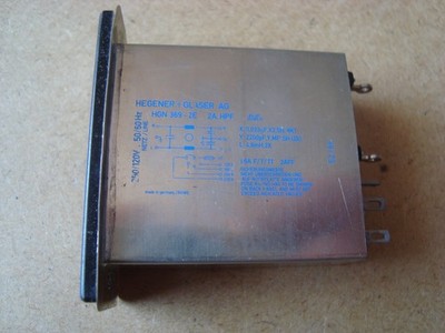Hegener + Glaser HGN-369-2E 2A HPF - Mains Filter 2-Fold Voltage Selector -