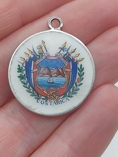 Médaille Ou Pendentif Costarica Émail Et Argent
