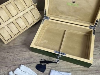 ROLEX WOODEN BOX STORAGE GREEN | eBay