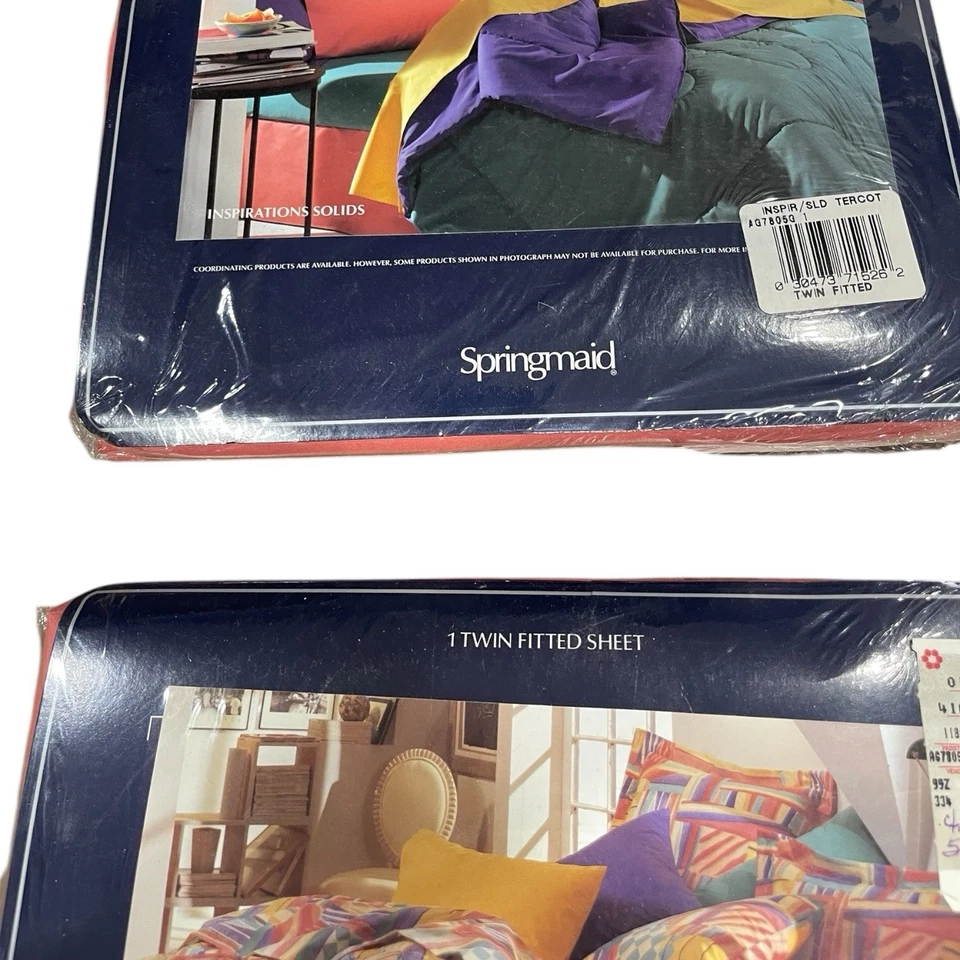New Vintage Springmaid 180 Percale Twin Flat & Fitted Sheets No Iron Terracotta - Image 3 of 4