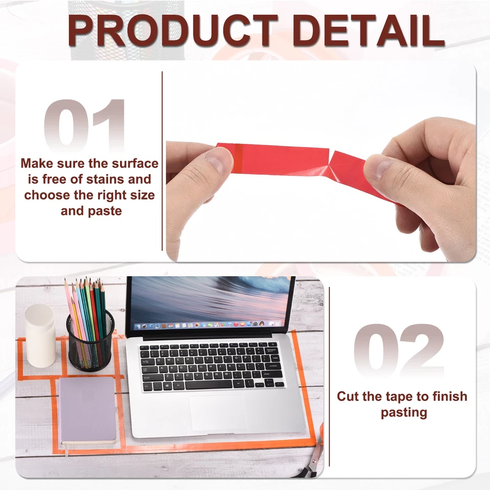 10 Rolls Whiteboard Tape Thin 3mm 54.7 Yard Thin Pinstripe Tape, Yellow Foto 4 de 4