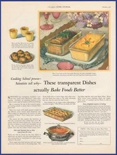 Vintage 1926 PYREX Glass Loaf Pan Casserole Utility Dish Ephemera 1920s Print Ad