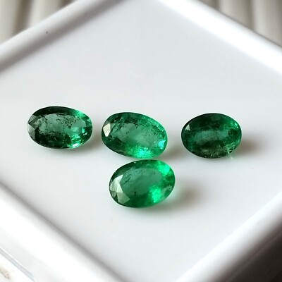 7X5 MM OVAL CUT EMERALD NATURAL FACETED ZAMBIAN CALIBRATED GEMSTONE 4 PIECES LOT