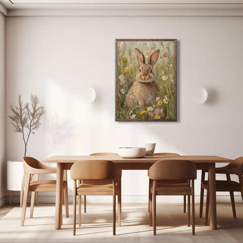 Fun Easter Bunny Wall Art Wildflower Bunny Wall Decor Pictures Nursery Animal Pa - Picture 4 of 12