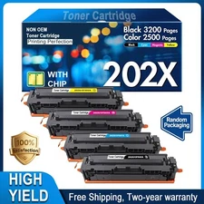 FADSOON® 4PK CF500X 202X High Yield Toner For HP Pro MFP M281fdw M254 M254nw