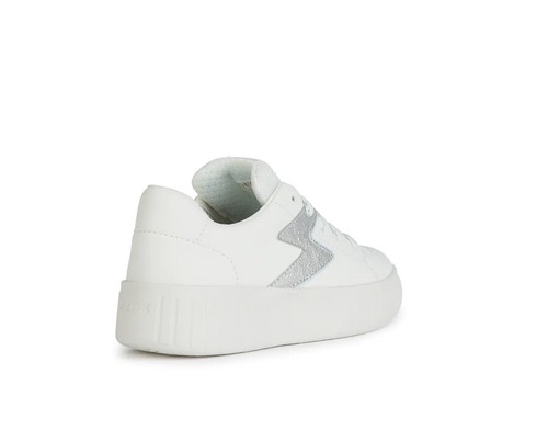 Geox Sneakers Ragazze J Mikiroshi in Bianco con Argento Nuova Stagione - Foto 4 di 5
