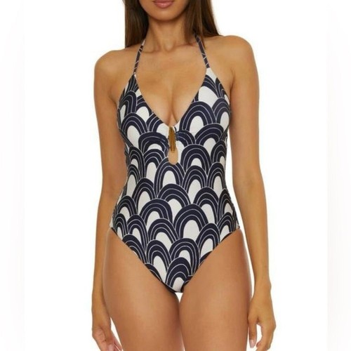 NWT 2025 Season Trina Turk Buckle One-Piece Swimsuit Arches Size 8