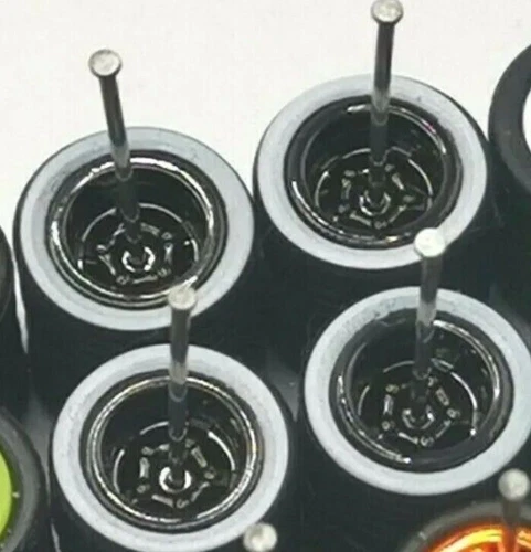(NEW colors) 5 Spoke Rubber Tire Black White Line  - 5 sets free 1 set