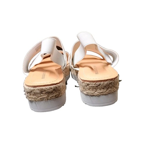 Madden Girl Womens 10 M Bowie White Double Strap Platform Espadrille Sandals - Picture 5 of 8