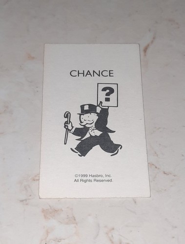 1999 Monopoly Junior Board Game Replacement Piece Chance Card Merry Go Round - Picture 3 of 3