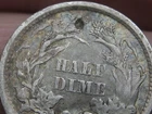 1860 P Seated Liberty Half Dime- Philadelphia, Fine Details, Toned