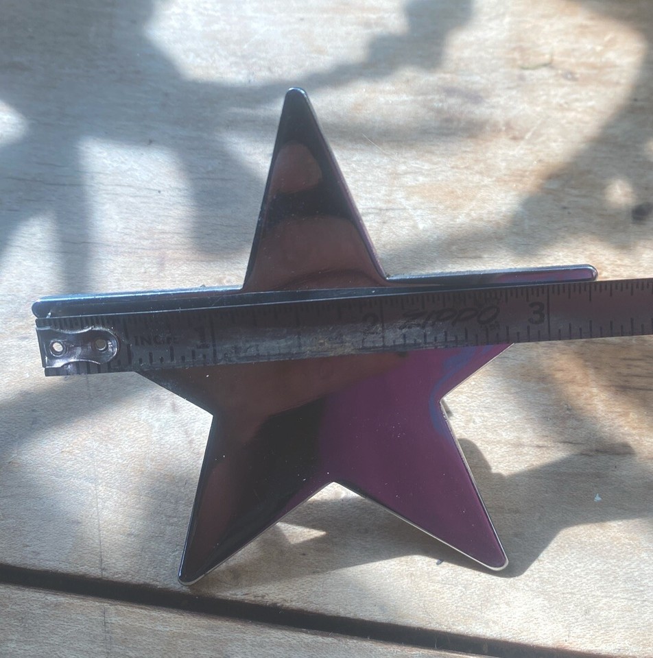 2 Vintage Chrome Custom Car Accessory Star Emblems Badge Ratios Sled