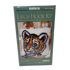 New Tiger Cub Natura Caron Latch Hook Rug/Wall Hanging Kit #P460 & tool 12x12