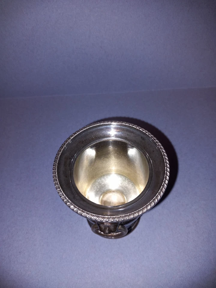 VINERS OF SHEFFIELD PLATEADO INGLATERRA. JARRÓN EN ARGENT DECO TËTE DE LION  Foto 2 de 4