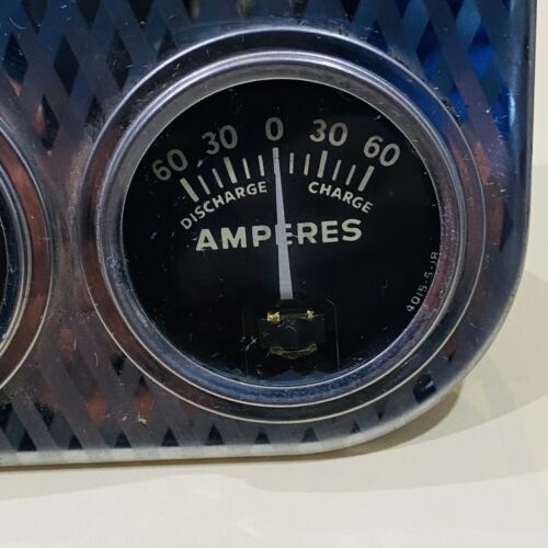 Vtg Under Dash 2 Gauge Set Rochester MFG - Mechanical Oil Pressure & Amp Chrome - Picture 3 of 5