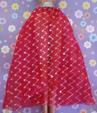 Rare Vintage 1983 Barbie Spectacular Fashions 7217 Red Silver Wrap Skirt