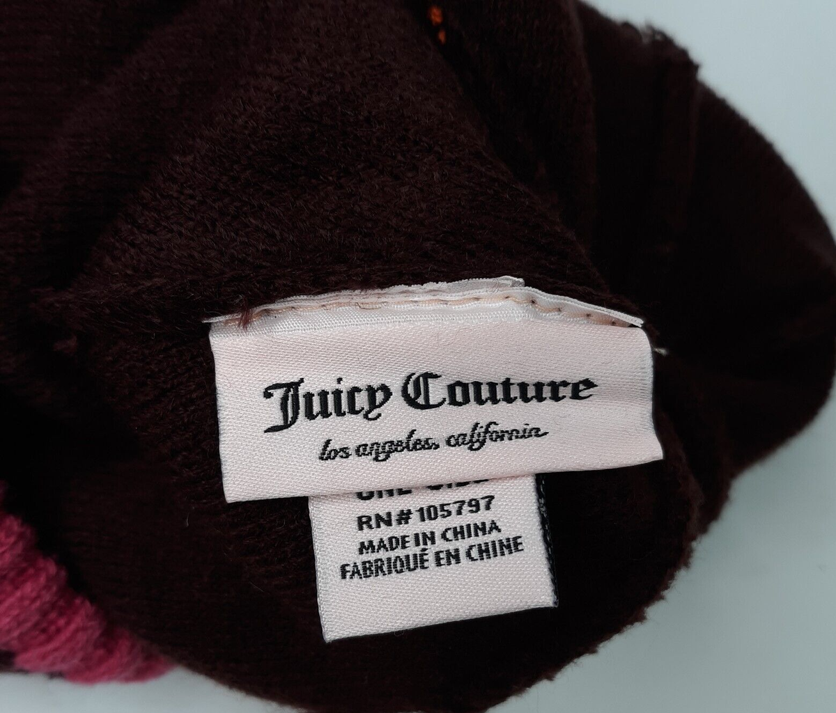 Juicy Couture Maroon Knit Beanie and Gloves Set Juicy Couture Womens Cable Knit Hat, Gloves & Scarf 3-Piece  main image 3
