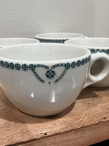 4 Vintage Restaurant Ware Jackson China Coffee Tea Cup Stoneware Rare!