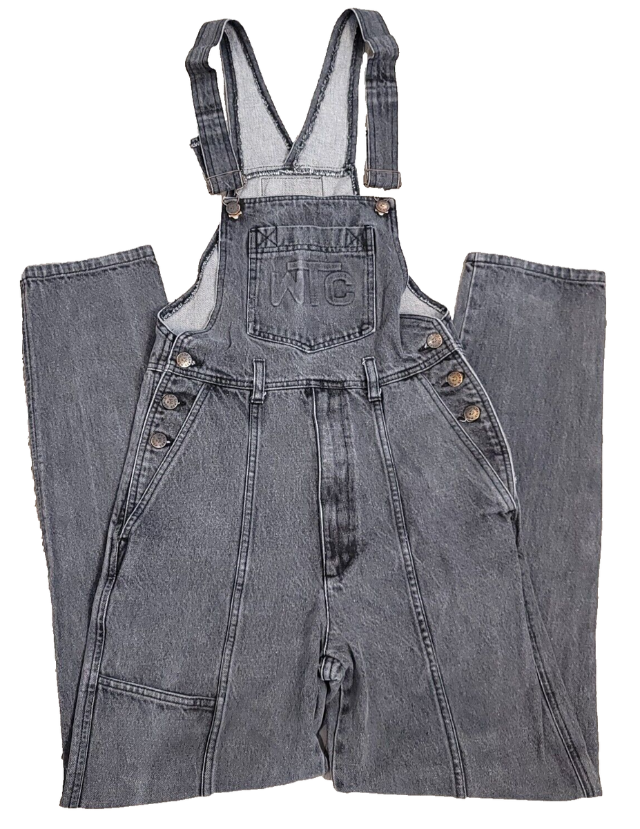 VTG World Top Class WTC Black Denim Overalls Phone Pocket VTG World Top Class WTC Black Denim Overalls Phone Pocket