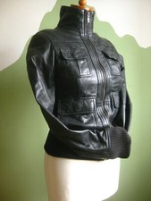 Helium Real Leather Jacket 6 4 Girls 11 12 13 Years Biker Bomber Aviator Black