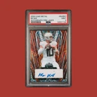 Bo Nix RC Rookie Autograph  2/2 PSA9 Leaf Metal Fire Laser NFL Denver Bronco