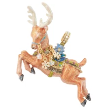 KIRKS FOLLY Christmas Carousel Deer Magnetic Enhancer goldtone