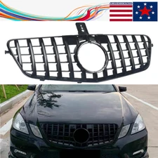 Glossy Black Front Hood Grille For Benz W212 E-Class E350 E550 Sedan 2009-2013