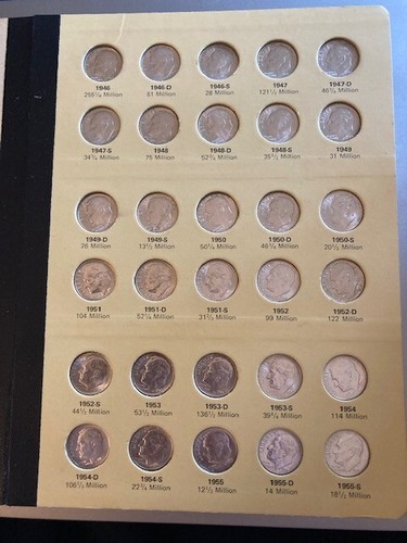 Colección de monedas de diez centavos Roosevelt. 1946-1980. Monedas Choice Bu y de prueba (90). - Imagen 4 de 23