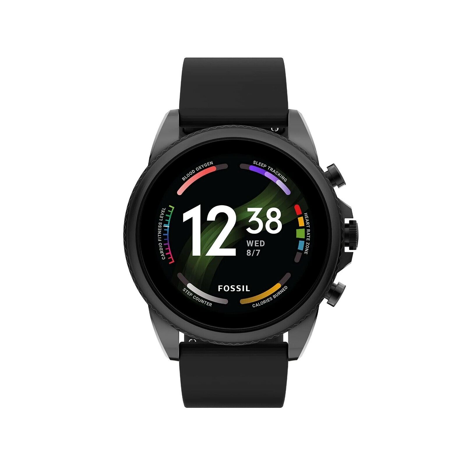 Fossil Gen 6 44mm Black Silicone Smartwatch - Black