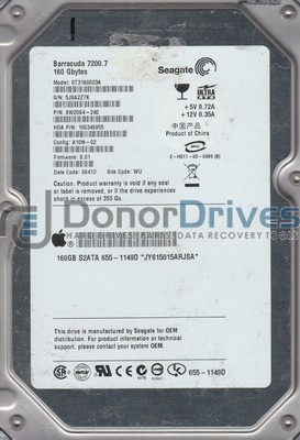 5JT ST3120025ACE WU FW 9.01 Seagate 120GB IDE 3.5 Hard Drive PN 9W6023-006