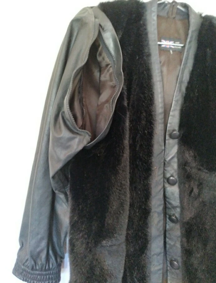 Жилет Adolph Schuman для Lilly Ann 2 в 1 куртка черный натуральная кожа искусственный мех - Изображение 4 из 4