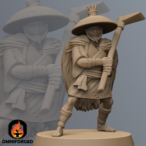 Samurai Miniature Japanese Peasant Unit Dungeons and Dragons Mini DnD 5e 28mm - Picture 5 of 6