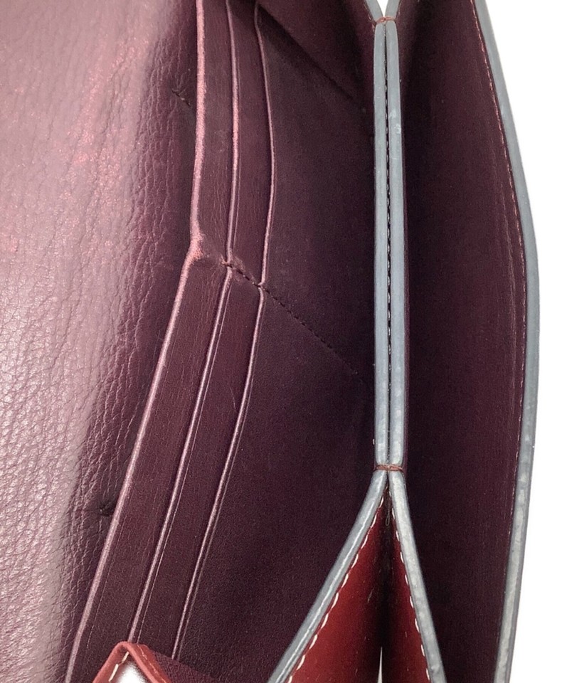 Loewe Anagram Wine Red Flap Snap Closure Side Handle Gold Hardware Long