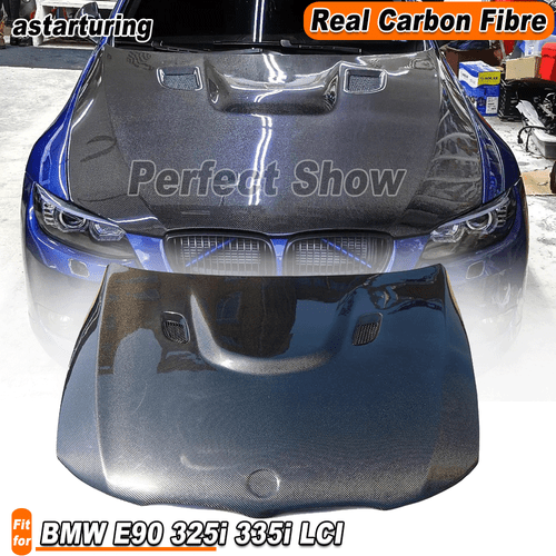 For BMW E90 E91 325i LCI 2009-12 REAL Carbon Front Bonnet Hood Engine Cover Lid  - Picture 1 of 12
