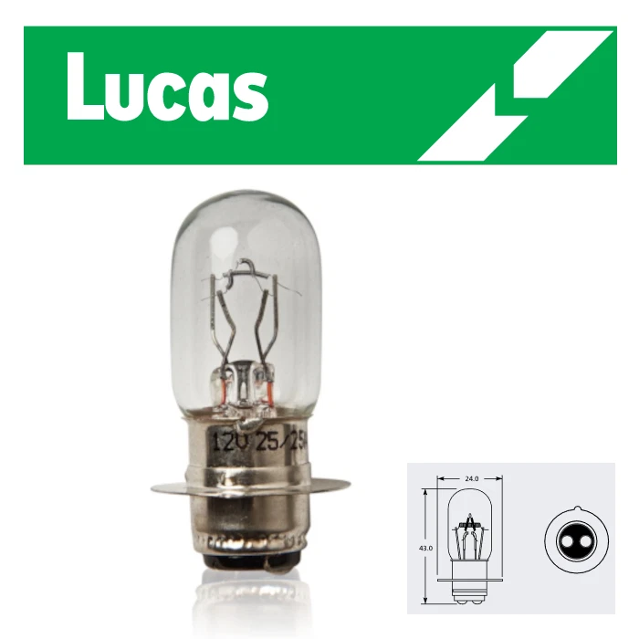 Lucas 12v PX15d 25 25w P3603 Headlight Bulb Motorcycle LLB1006
