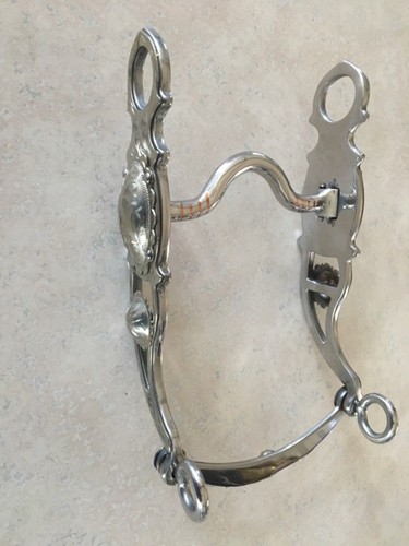 Showman 5” Stainless Steel Engraved Silver Ported Western Show Bit HORSE 2170524 - Picture 2 of 6