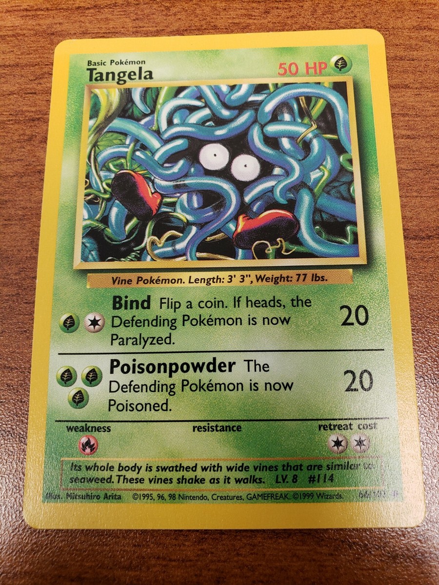 Tangela 66/102 Pokémon TCG Base Set Regular Common Card LP 1999