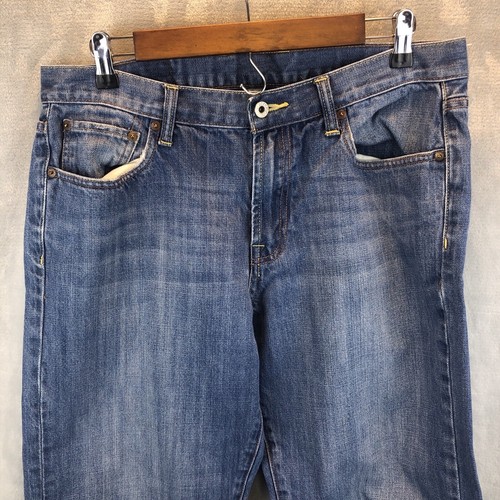Lucky Brand Blue Jeans Men's Sz 34 Short Inseam 165 Gunther Straight Leg Denim