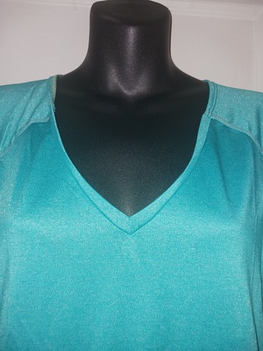 Tangerine Brand Athletic Top Women's Size Medium Aqua Blue Short Sleeve - Picture 5 of 8
