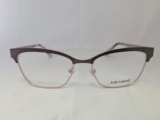 LIFE IS GOOD Stacey Brown Round Semi Rimless Eyeglasses Frames 52-17-135