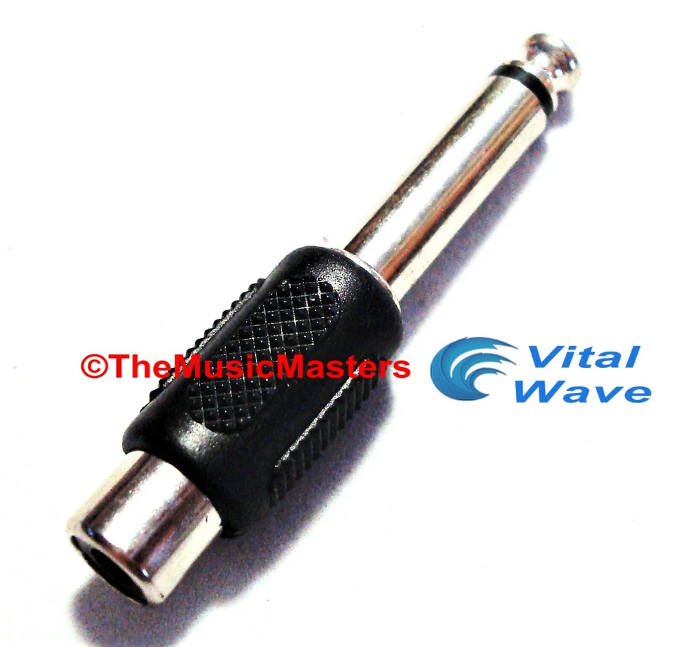(2) 1/4" Male Mono Plug to Single RCA Jack (F) Audio Cable Cord Adapter VWLTW - Image 2 of 4