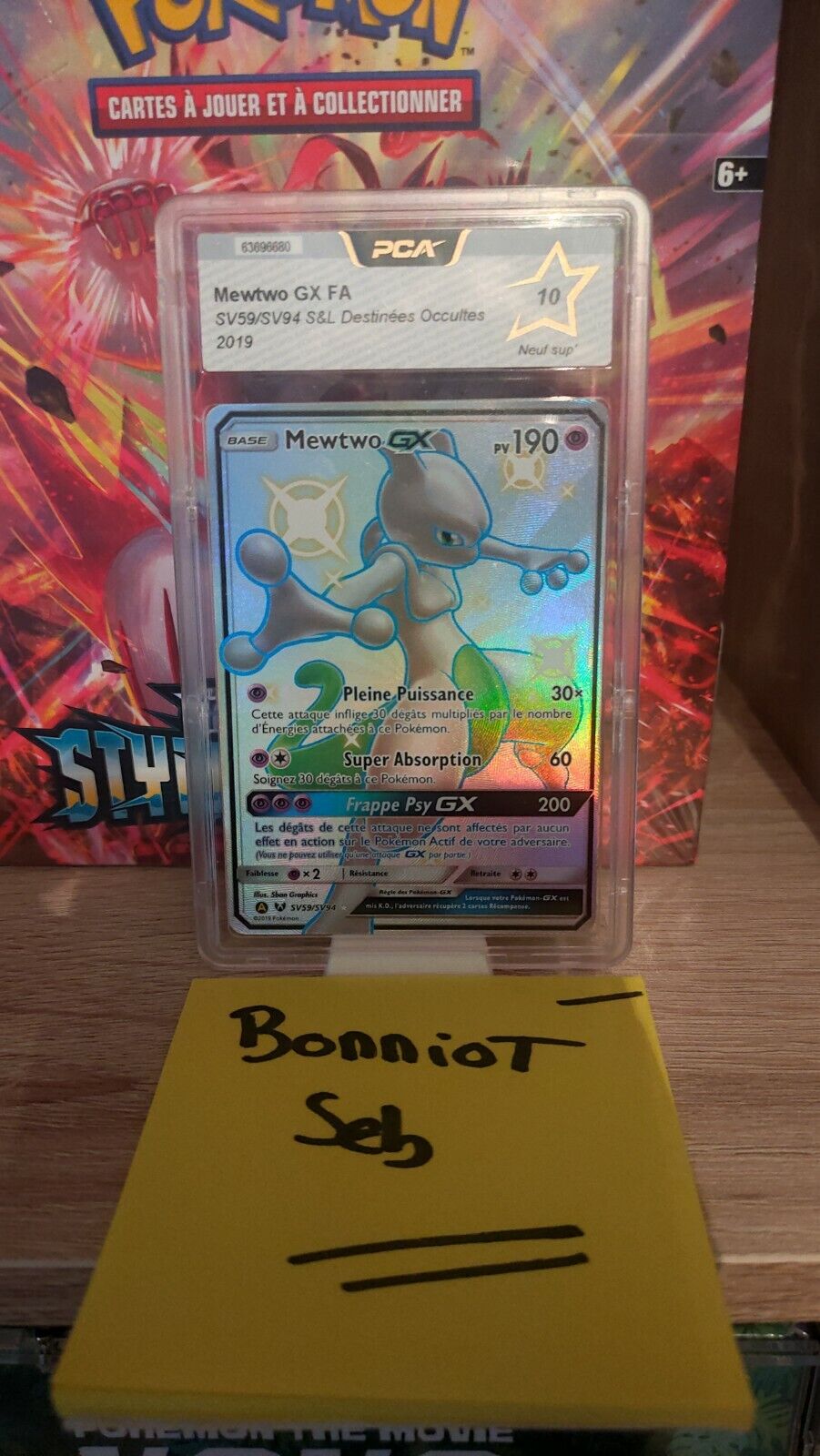 Mewtwo-GX Pv 180 31/68 Carte Ultra Rare Full Art Destinées Occultes