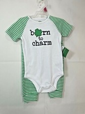 St. Patrick's Day Baby Unisex Short Sleeve Bodysuits and Jogger Outfit 2pc Set