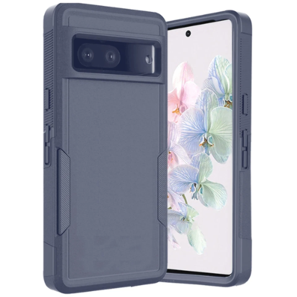 Tough Strong Dual Layer Flat Hybrid Case Cover Blue For Google Pixel 7 - Image 3 of 4