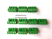 4 Pin 7.62 mm Phoenix Connector Green Terminal Block Lot of 10 OHIO Seller