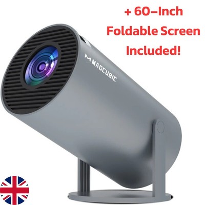 Smart WiFi 6 Beamer 4K HD LED Bluetooth Android Heimkino, faltbarer LEINWAND