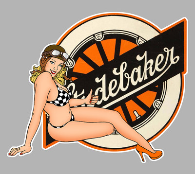 STUDEBAKER right pin up sticker straight vinyl laminated