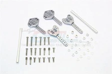 GPM ALUMINUM FRONT & REAR SHOCK TOWER ADJUSTABLE MOUNT AXIAL SCX10 II GUN SILVER