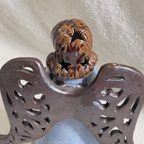 Steingut Kunstkeramik Engel Teelicht Kerzenhalter Weihnachten Freundschaft Geschenk - Bild 7 von 9